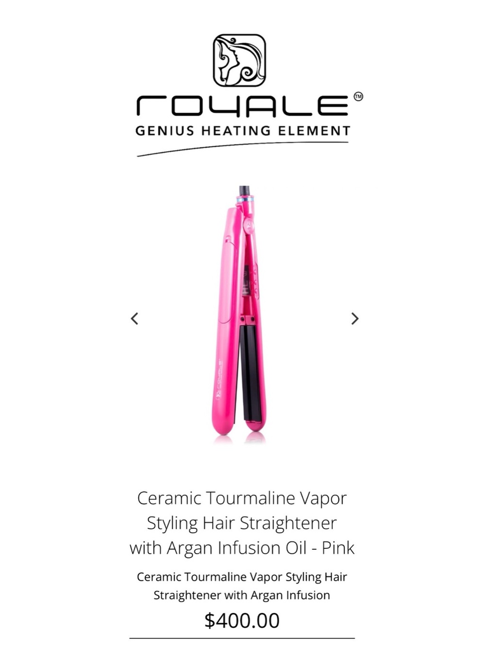 Ceramic Tourmaline Vapor Hair Straightener - Pink